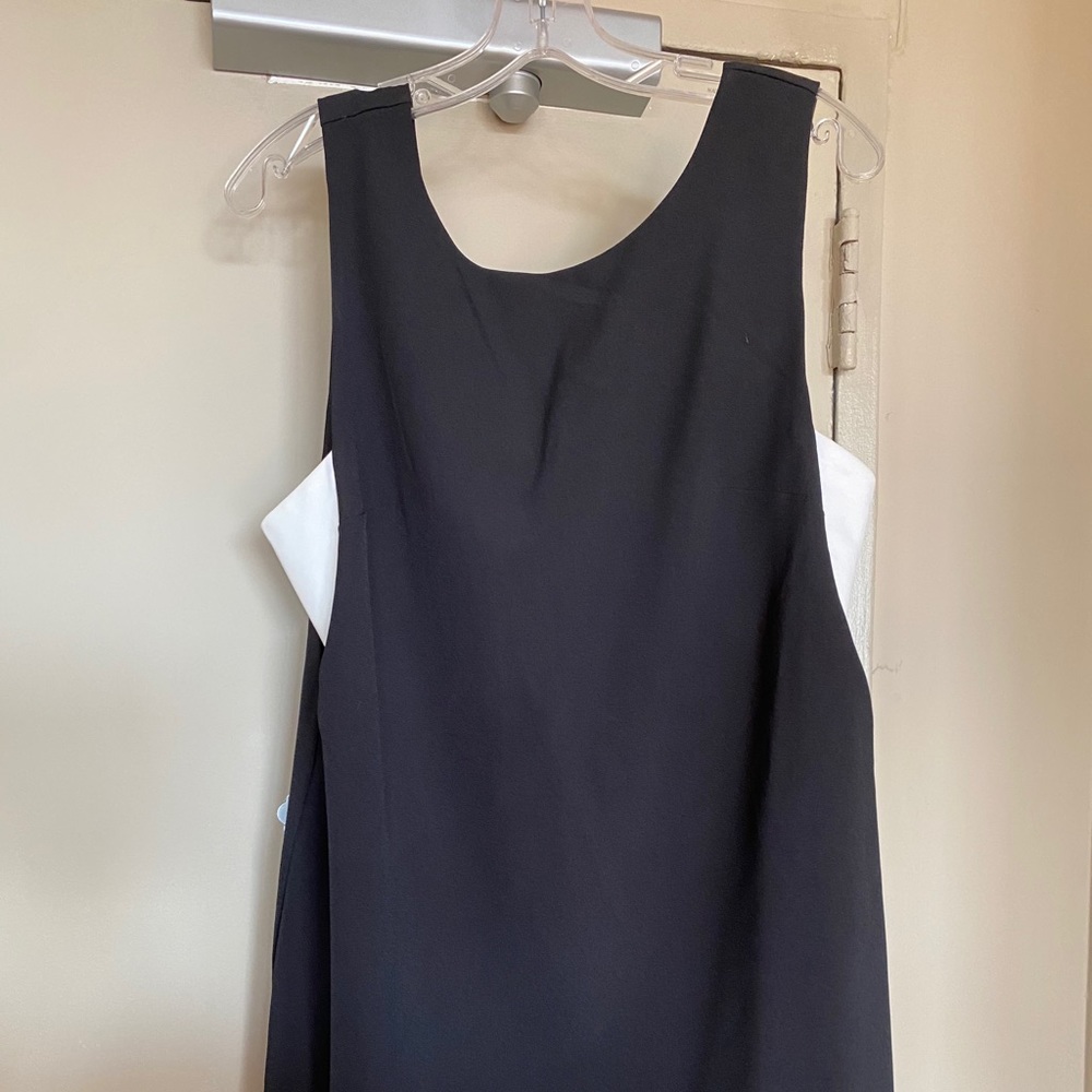 Black dress with built in white bandeau